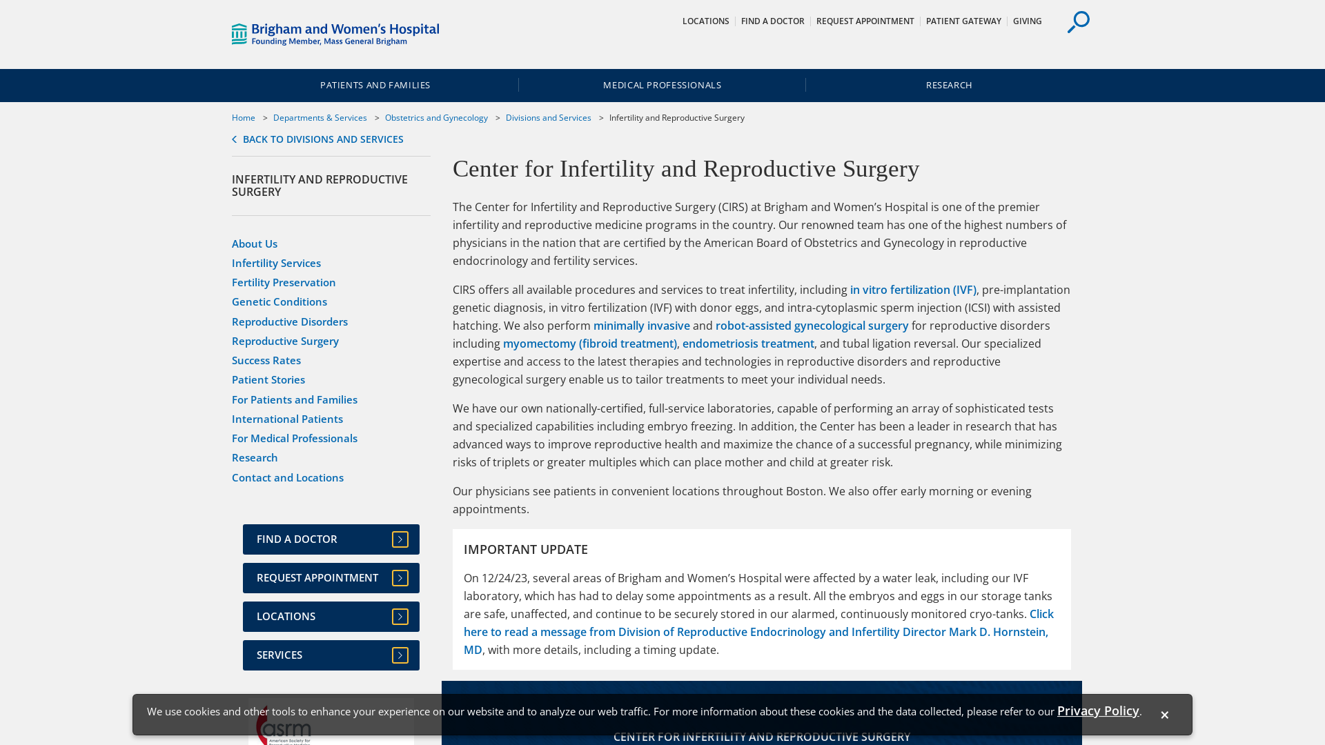 Brigham and Women's Hospital - Center for Infertility and Reproductive Surgery